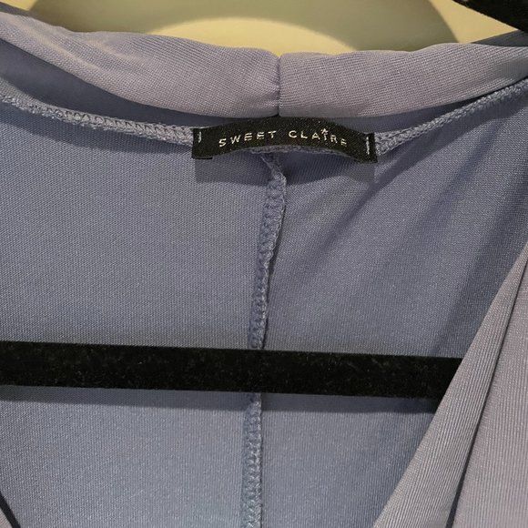 V Neck Short Sleeve Drape Blouse - Picture 2 of 3